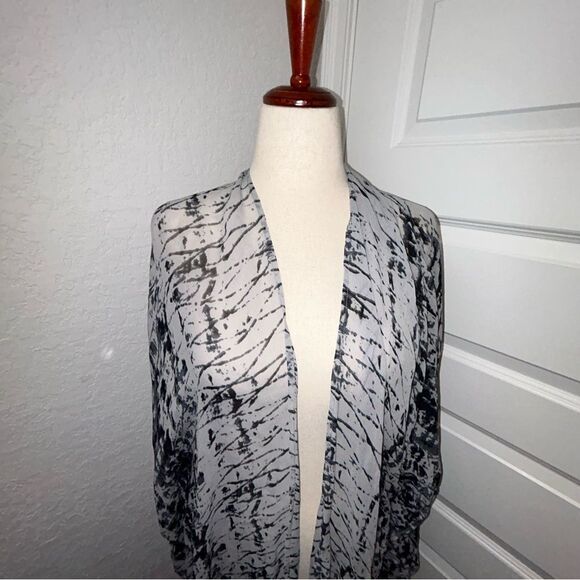 Soft Surroundings Tie Dye Mix Print Open Front Kimono Shawl Top - Picture 2 of 11